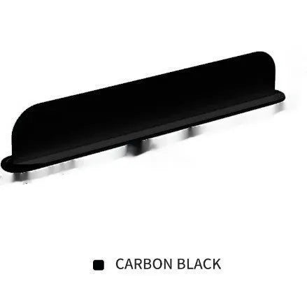 Silicone sink water blocking plate in grey, blue, and black colours showing 52mm width