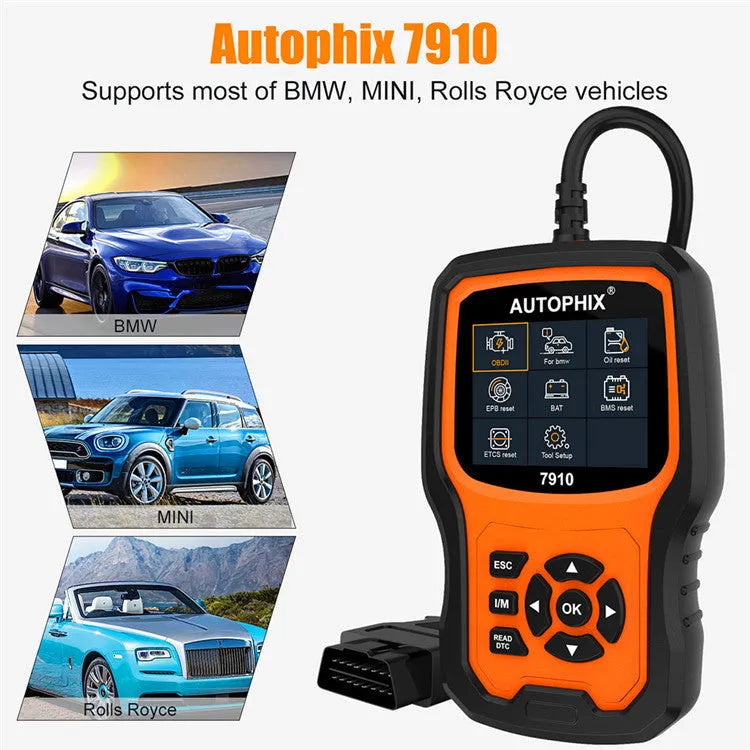 Autophix 7910 handheld automotive OBDII diagnostic scanner and fault code reader tool