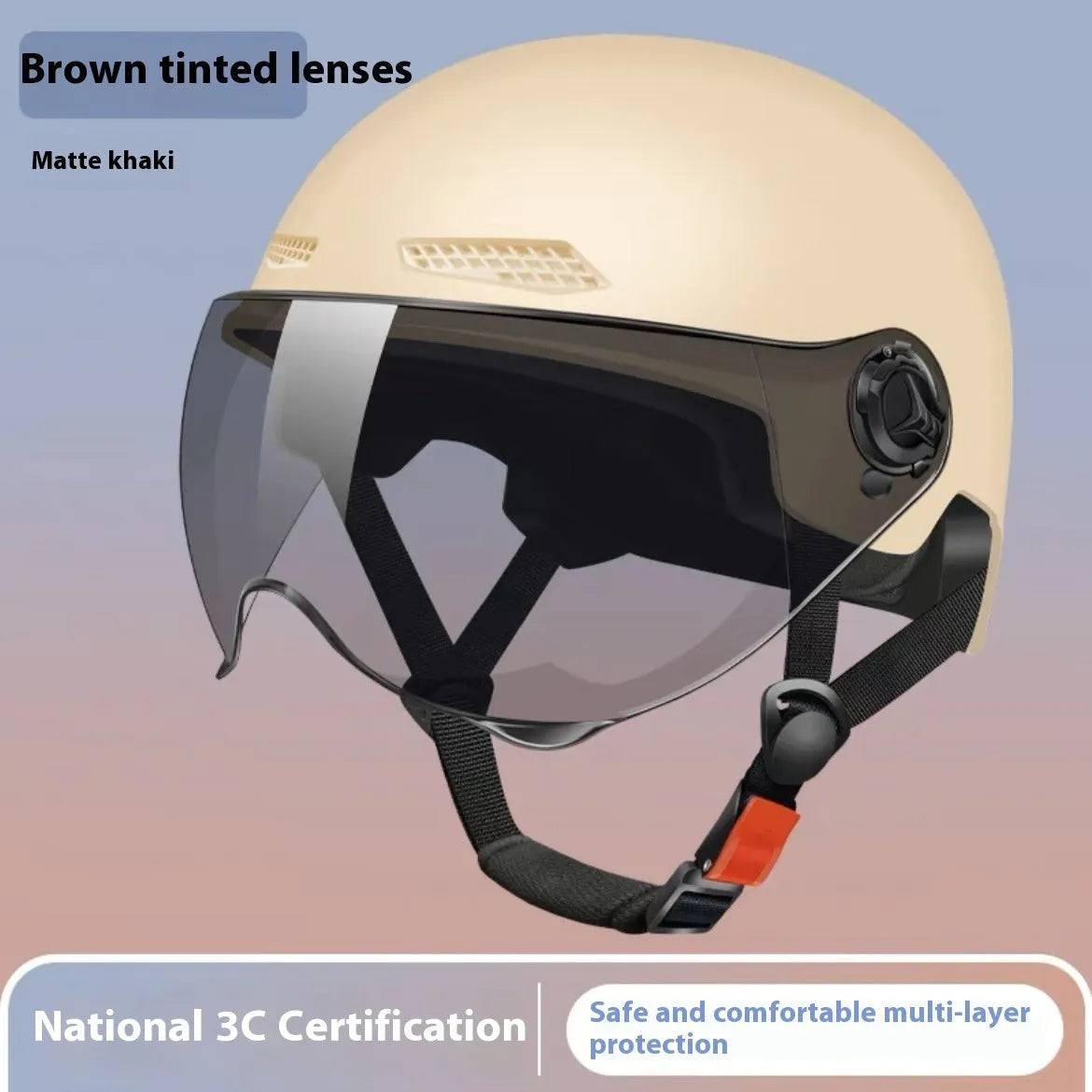 3C certified polypropylene electric motorcycle helmet with sun shield in Ice Crystal Gray colour