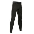 Men's polyester compression leggings in black or grey, quick dry slim fit sports tights for gym and running.