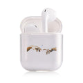 Transparent plastic AirPods protective case showing compatibility with Apple AirPods and AirPods Pro