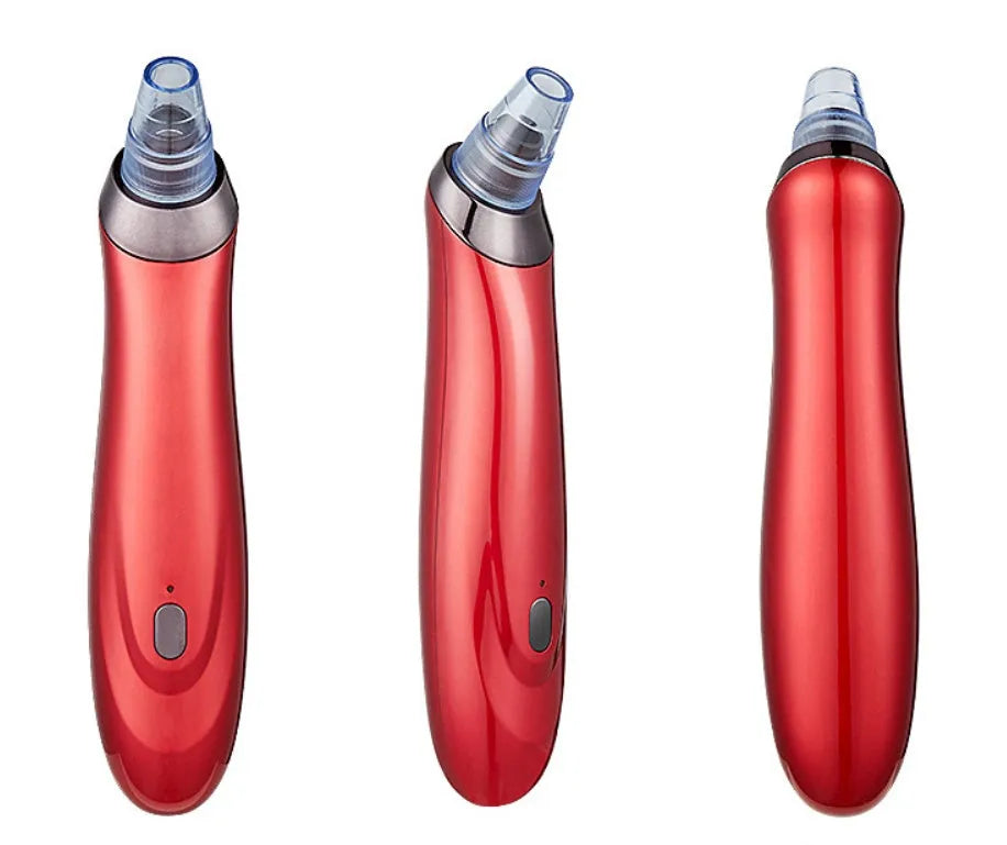 Electric blackhead remover pore cleaner with multiple nozzle attachments and 3.7V lithium battery