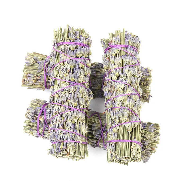 Natural dried flower aromatherapy stick with lavender scent measuring 4 inches