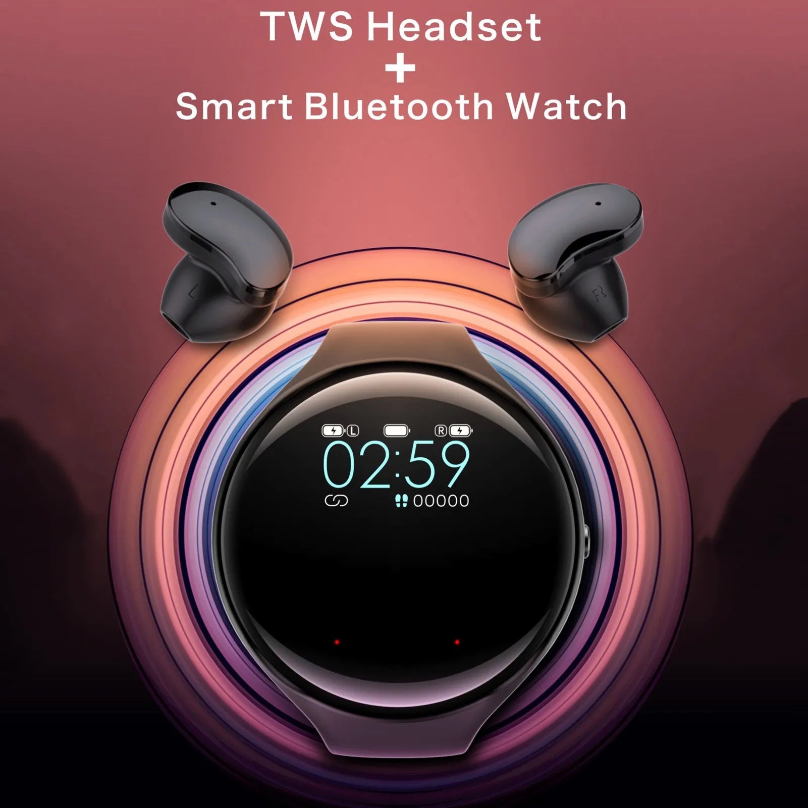 Black detachable smart bracelet and Bluetooth headset combo for fitness tracking and wireless calls.