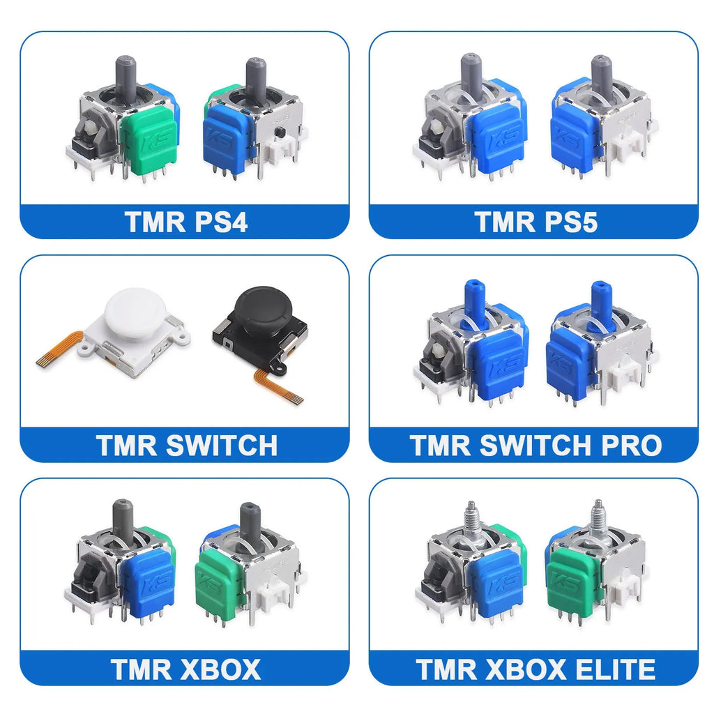 A single Hall effect magnetic joystick rocker component made of black ABS plastic for PS5, PS4, Switch, and XBOX controllers.