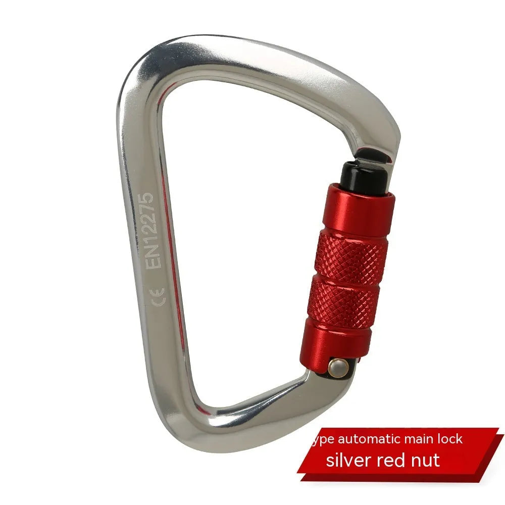 D-type rock climbing safety lock in multiple colour options for mountaineering