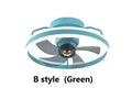 Modern simple style ceiling fan with integrated light, 500mm diameter with PC blades and acrylic shade.
