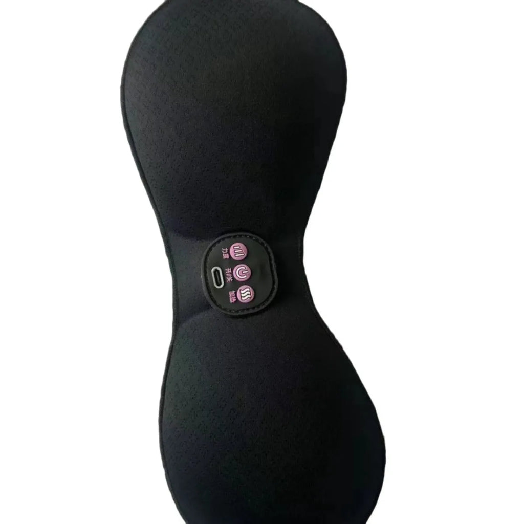 Black electric massage bra with inner cushion chest paste and adhesive chest stickers