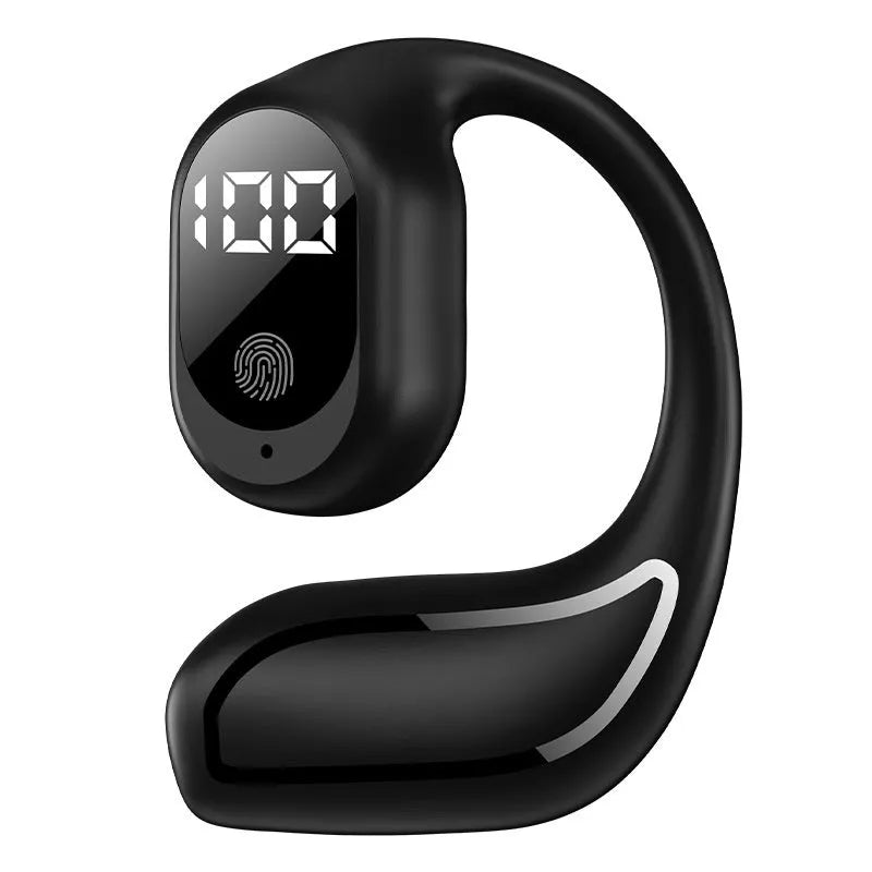 Wireless single-ear business sports headset with ear hook in black, white or apricot, PC ABS, 39x42x24mm