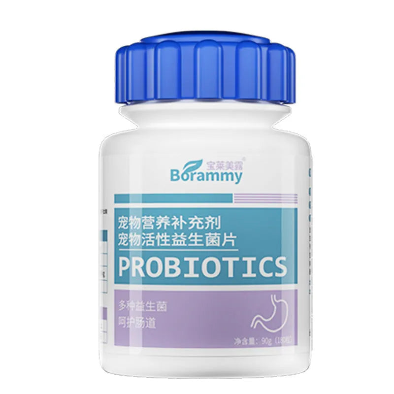 Bottle of Pet Active Probiotic Tablets containing 180 tablets for dog and cat digestive health