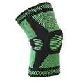 Sports fitness silicone spring knee pads in blue green orange white polyamide material for running and gym