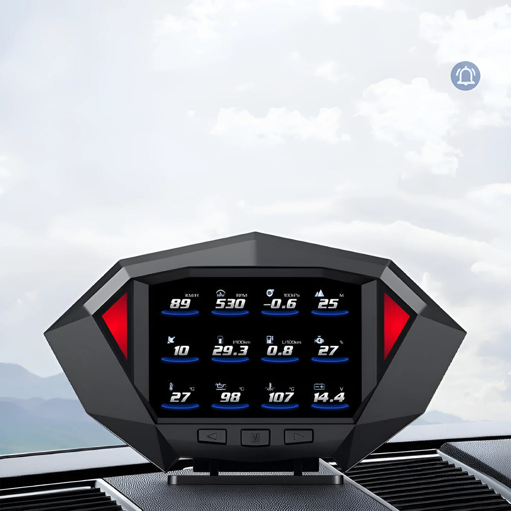 Black vehicle HUD head-up display unit with LCD screen for OBD and GPS connection