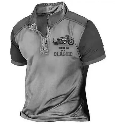 Loose fit golf polo shirt in bird eye polyester with digital printing in solid colour