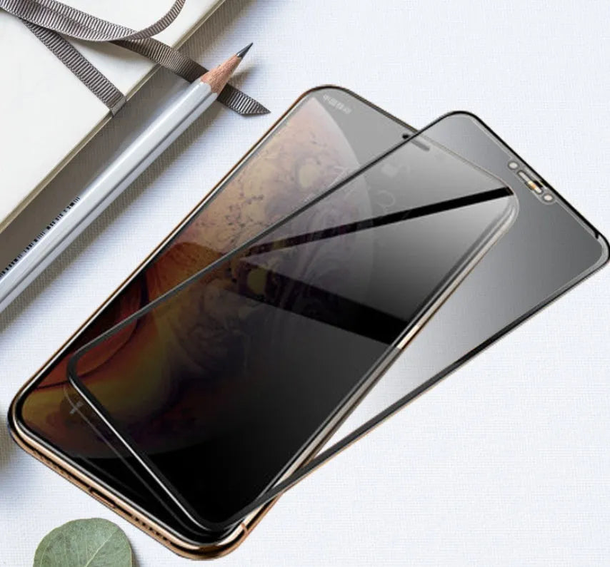 Samsung Galaxy tempered glass screen protector showing full coverage and anti-fingerprint surface.