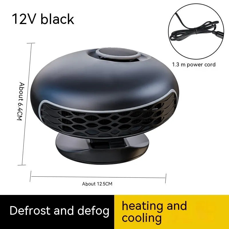 Black car warm air blower heater with cable for 12V 24V vehicle defrosting