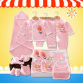 Baby gift box newborn set with soft-treated thicker fabric, for 0 to 1 year up to 80cm, in blue or pink