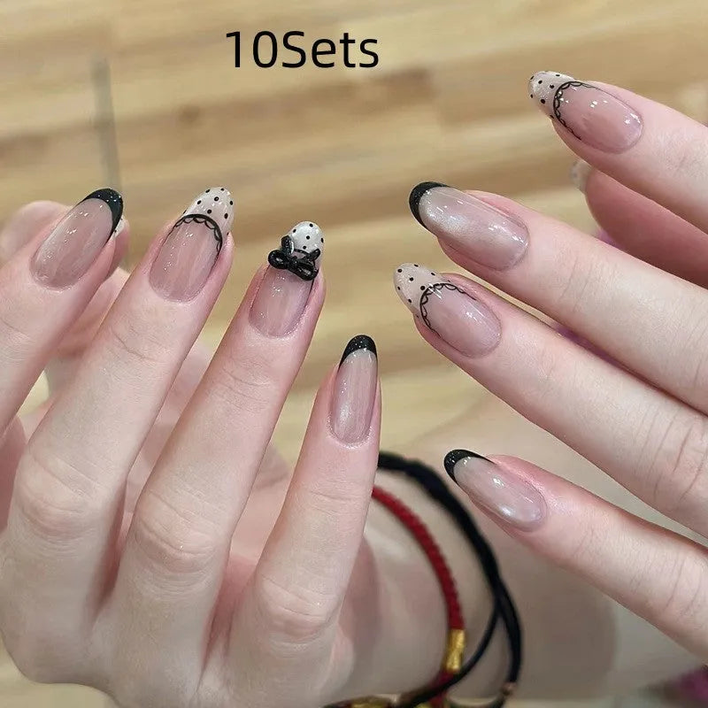 Girls fake nails set with 500 press-on nails, glue, and files in assorted colours for children's dress-up play