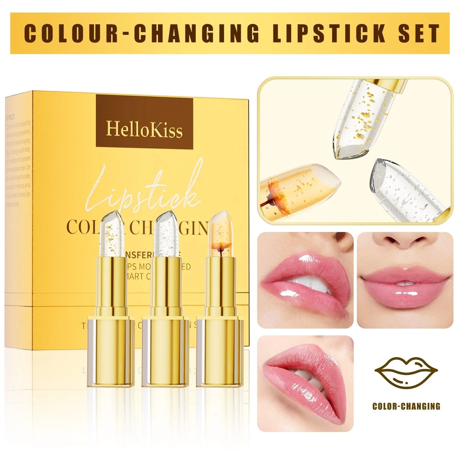 Gilding warm colour-changing lipstick with anti-smudge formula in standard 3.5g size