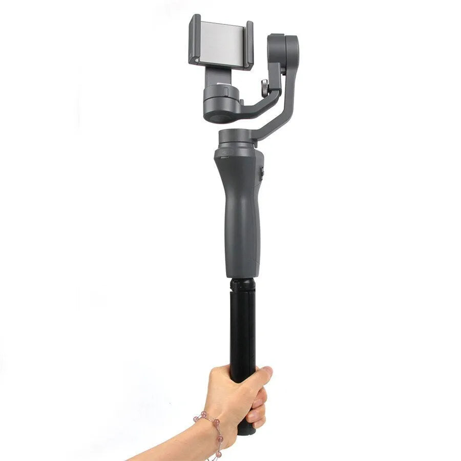 Black aluminium alloy mobile phone tripod compatible with Apple iPhones for photography