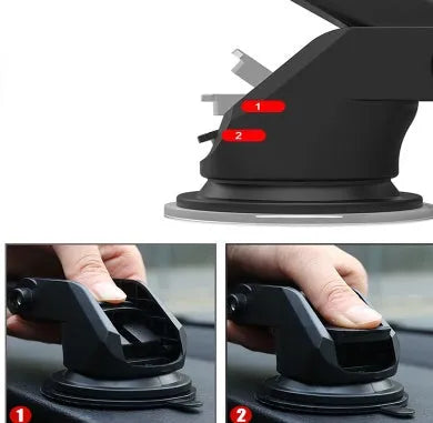 Universal telescopic long rod car navigation and phone bracket made from black ABS plastic