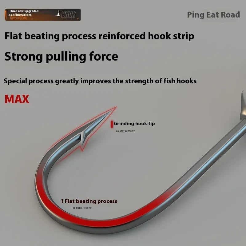 50 piece enhanced jig hook fishing gear pack with reinforced steel construction and primary colour design