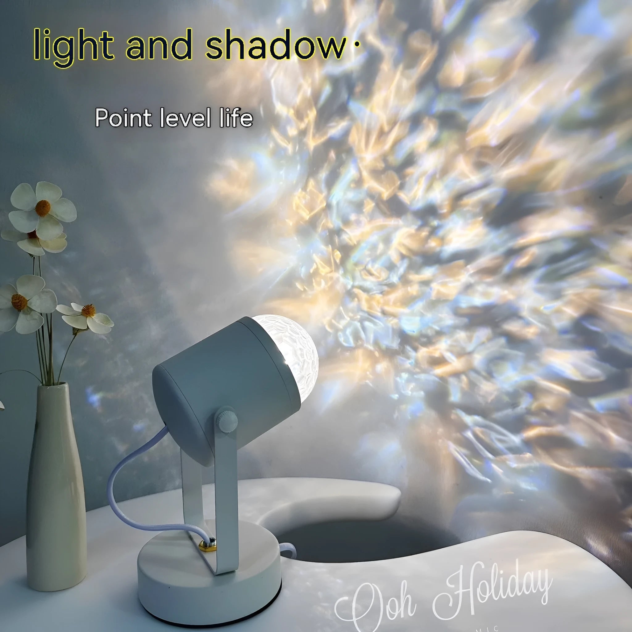 Dynamic water ripple ambience LED table lamp with ceiling and desktop mounting options