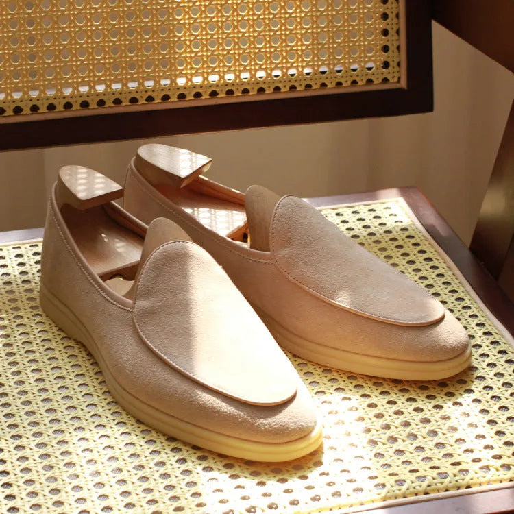 British handmade men's leather loafers in genuine cowhide with a TPR sole.