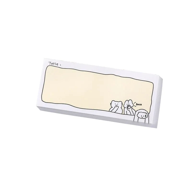 Colourful cartoon sticky note pad with heart design, 50 sheets, three size options
