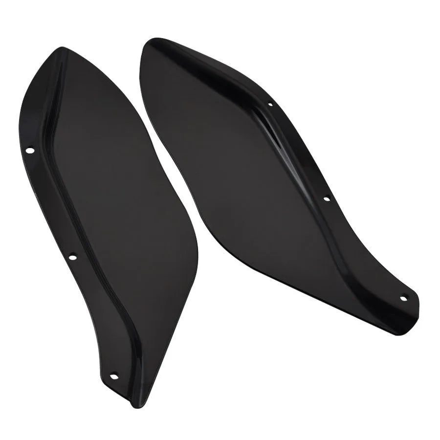 Harley-Davidson Touring motorcycle side wing windshield covers in black and transparent ABS plastic