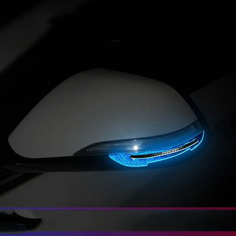 Blue reflective bumper warning tape strips for car edge protection
