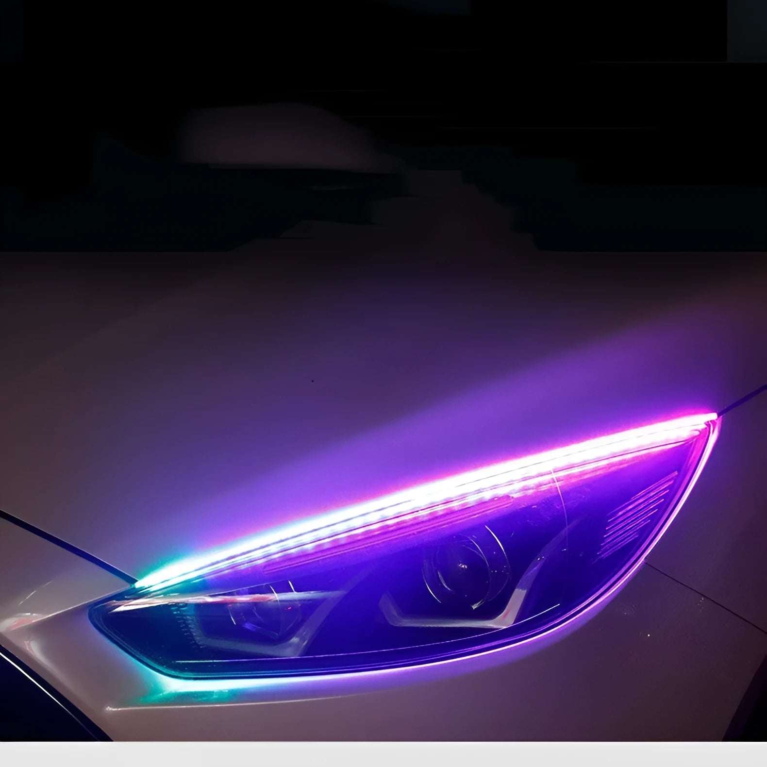 Universal LED daytime running lights for General Motors vehicles with remote control and RGB colour options