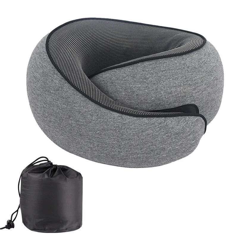U-shaped memory foam neck pillow in modern simplicity style with storage bag