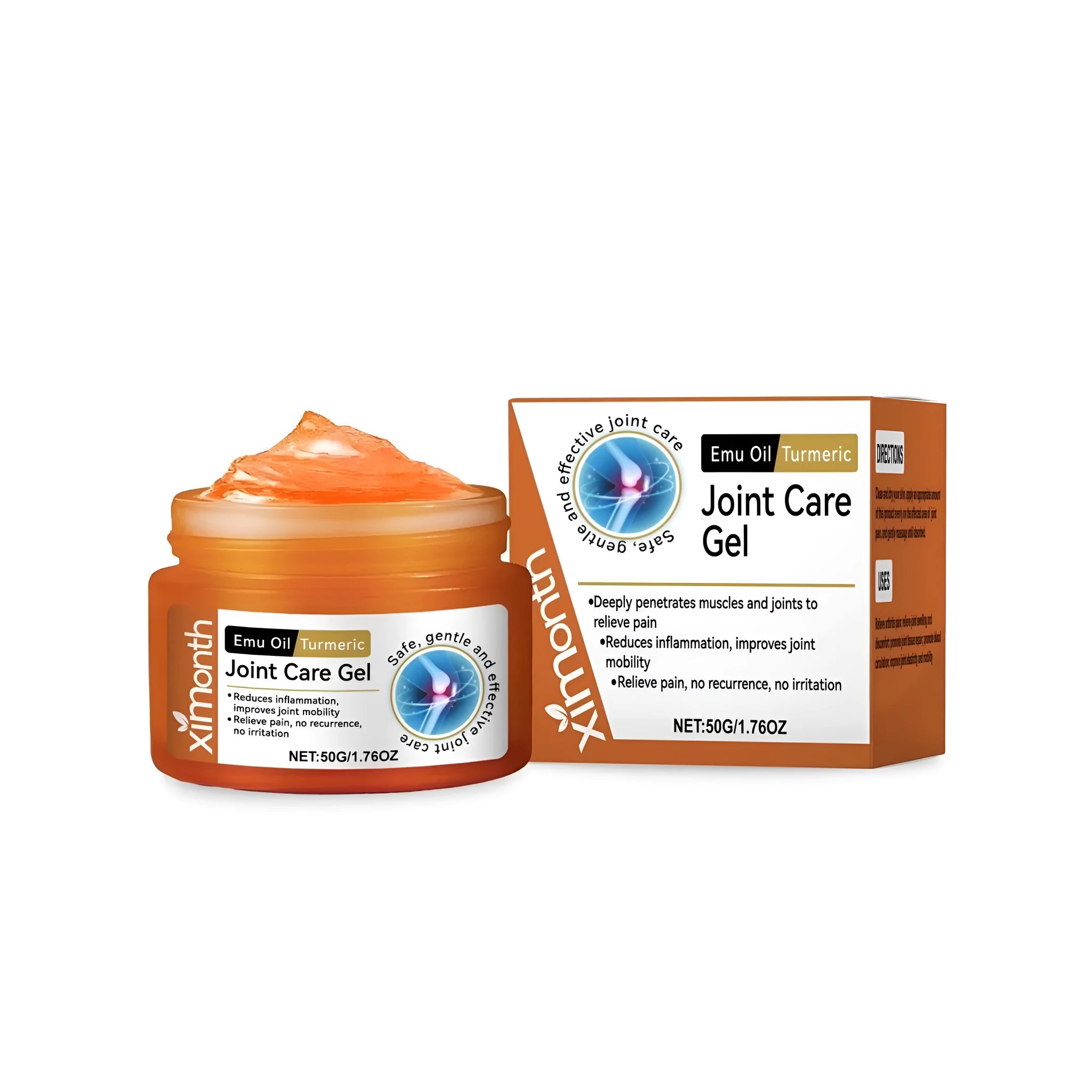 50g tube of turmeric and emu oil joint pain relief gel with natural ingredients