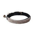 Flocking material cat collar with elastic buckle and gang drill pattern in multiple colours.