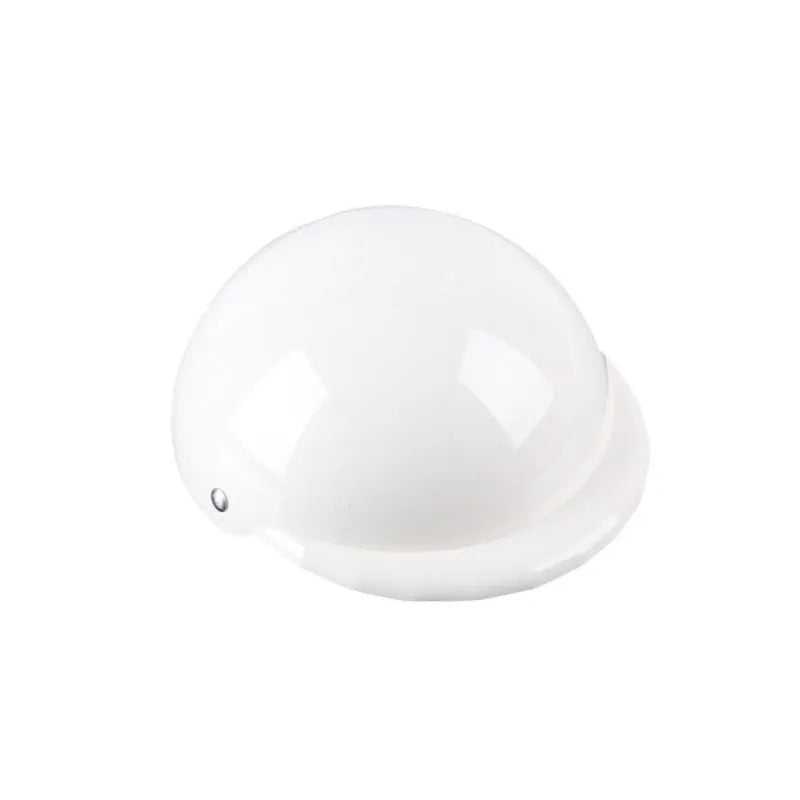 A pink plastic dog helmet cap showing its rigid shape and solid colour, sized for a small dog.