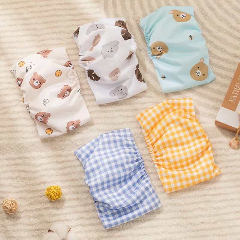 Cartoon bone paw print reusable male dog diaper belly band wrap on white background