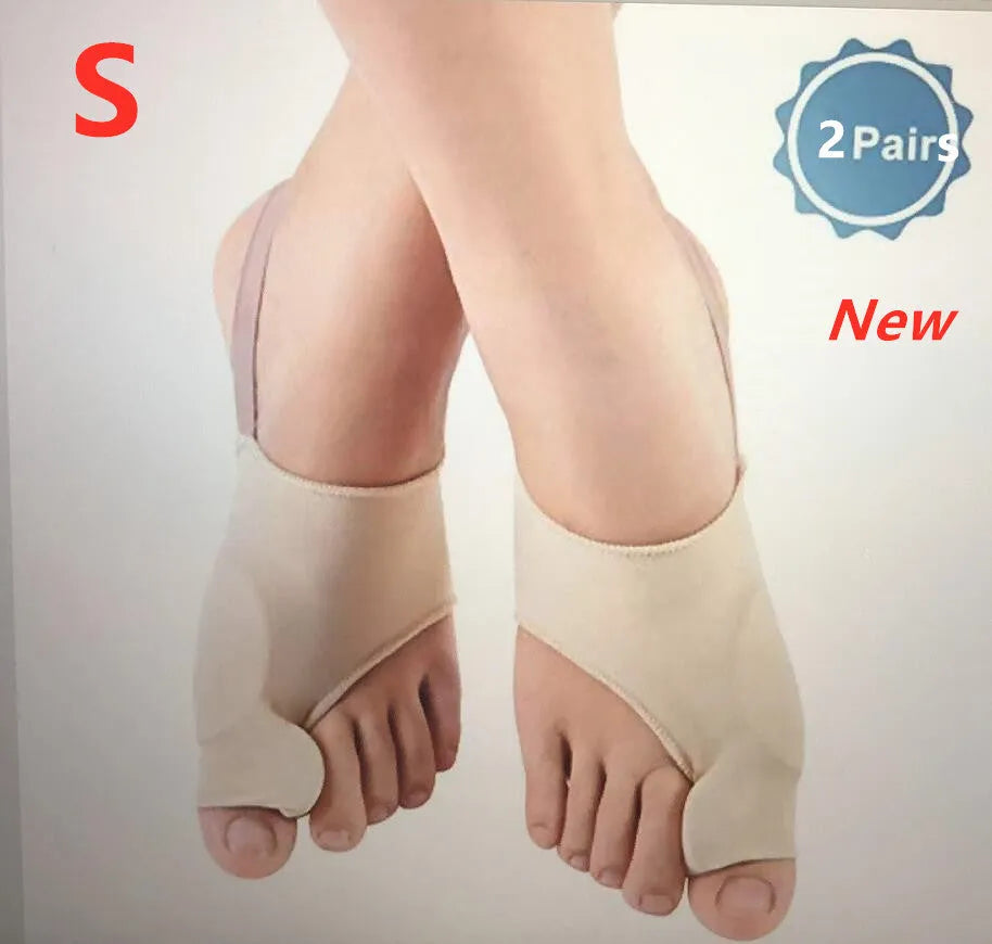 Corrective toe socks with gel bunion pad and silicone toe separator in three sizes
