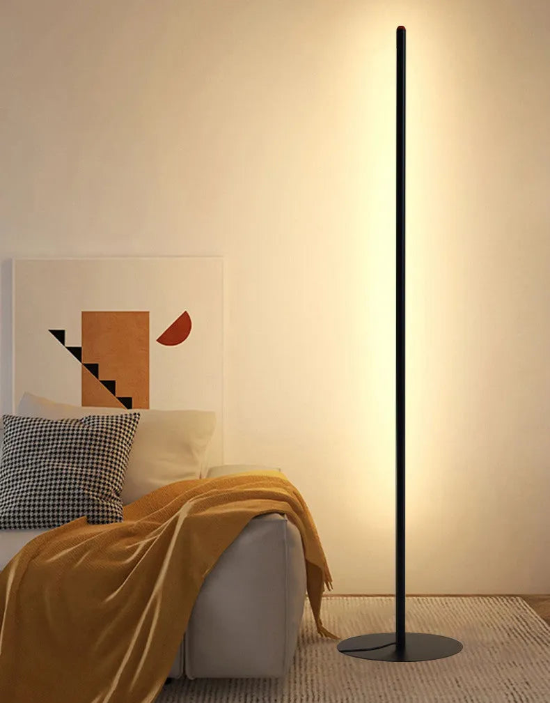 Vertical aluminium alloy floor lamp with LED light in modern simplicity style