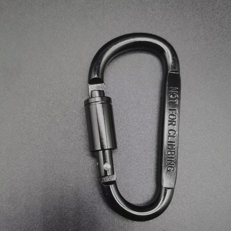 Aluminium D-shaped climbing carabiner with twist lock gate in a selection of colours