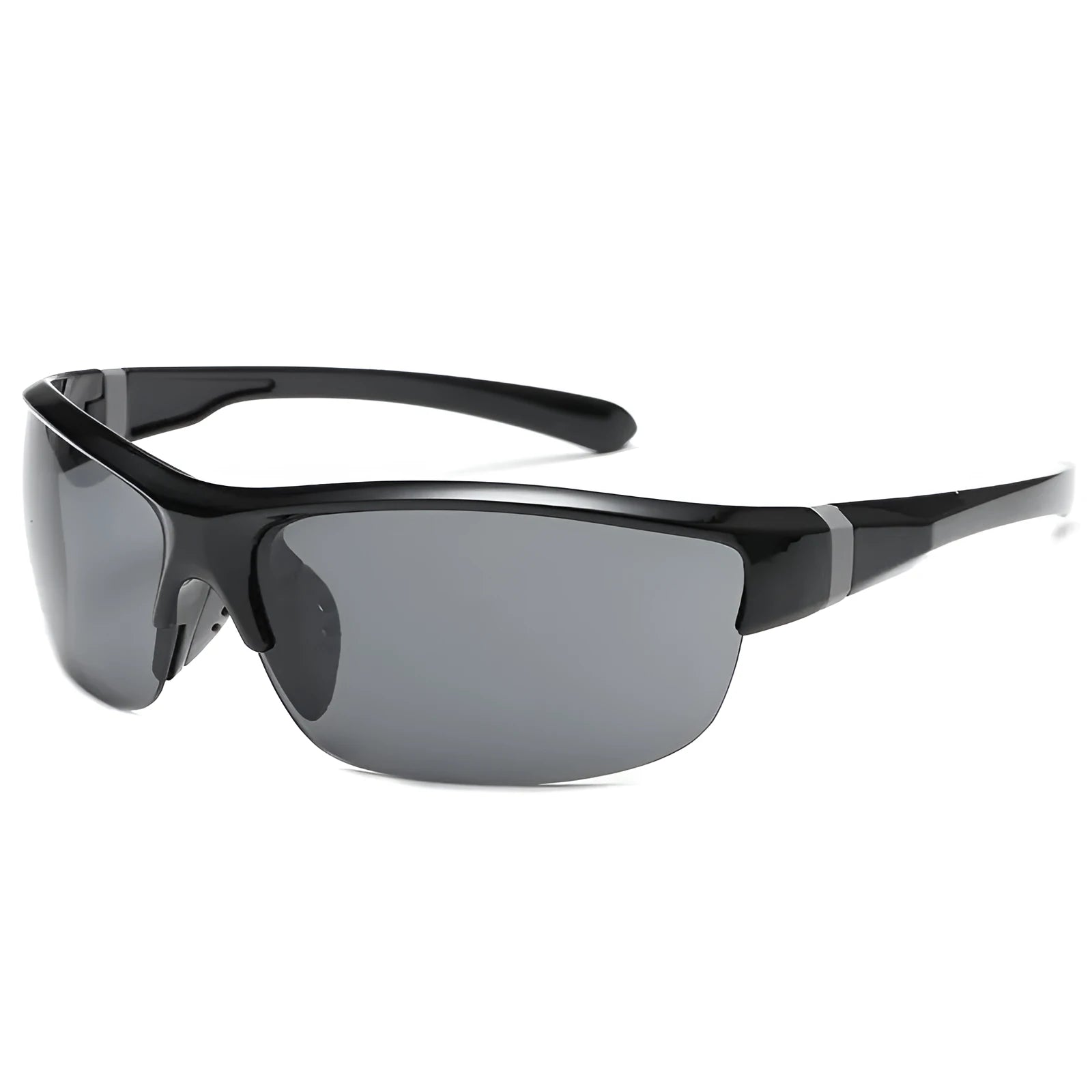 Men's athletic sunglasses with semi-frameless frame for cycling and outdoor sports