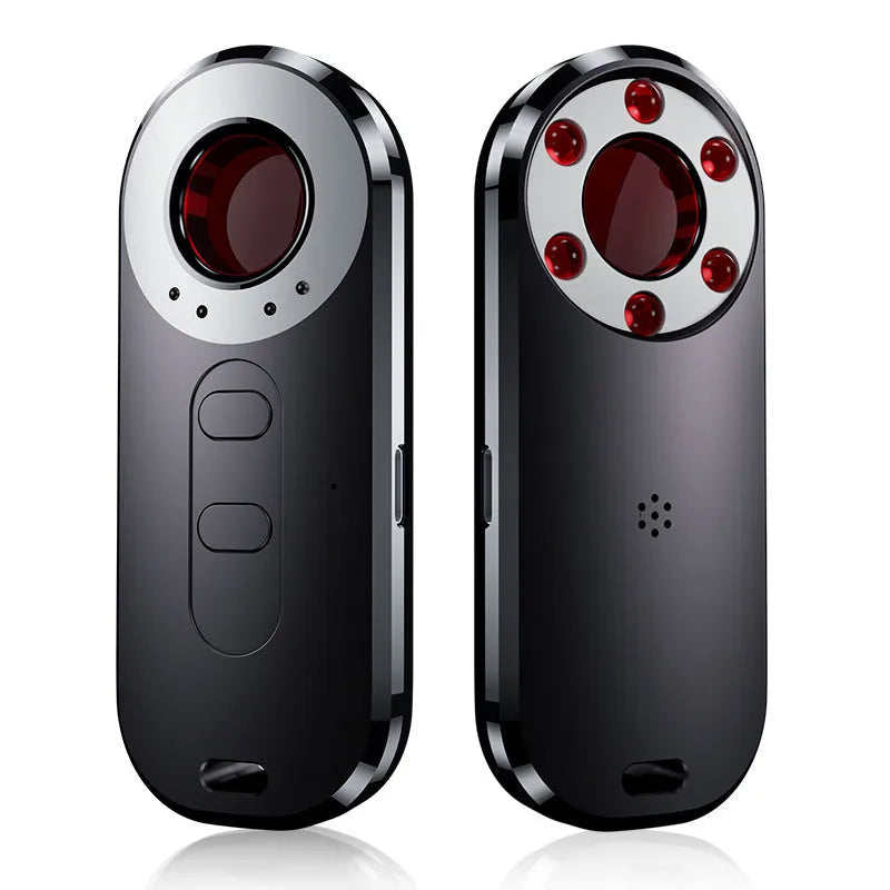 AK400 portable infrared frequency detector with USB cable, showing compact size.