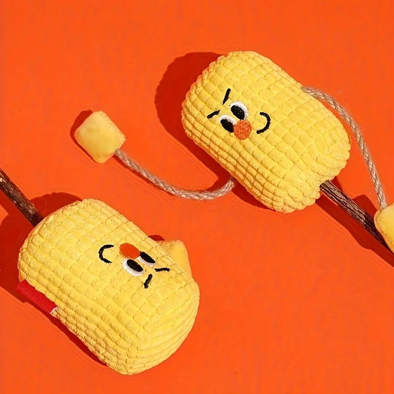 Corn cob shaped cat dental toy made from polio wood with catnip for tooth cleaning