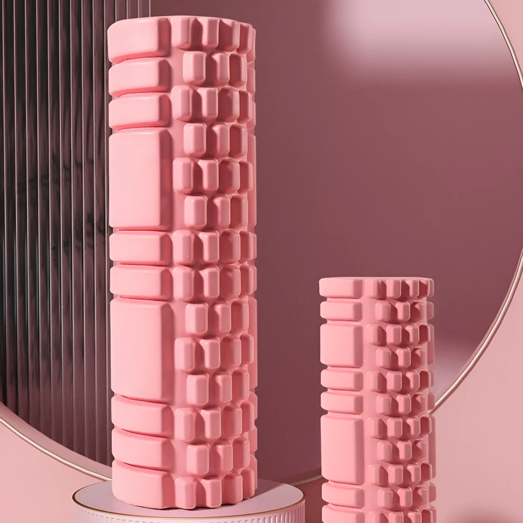 EVA foam roller in choice of colours including black, grey, pink, sky blue and light purple