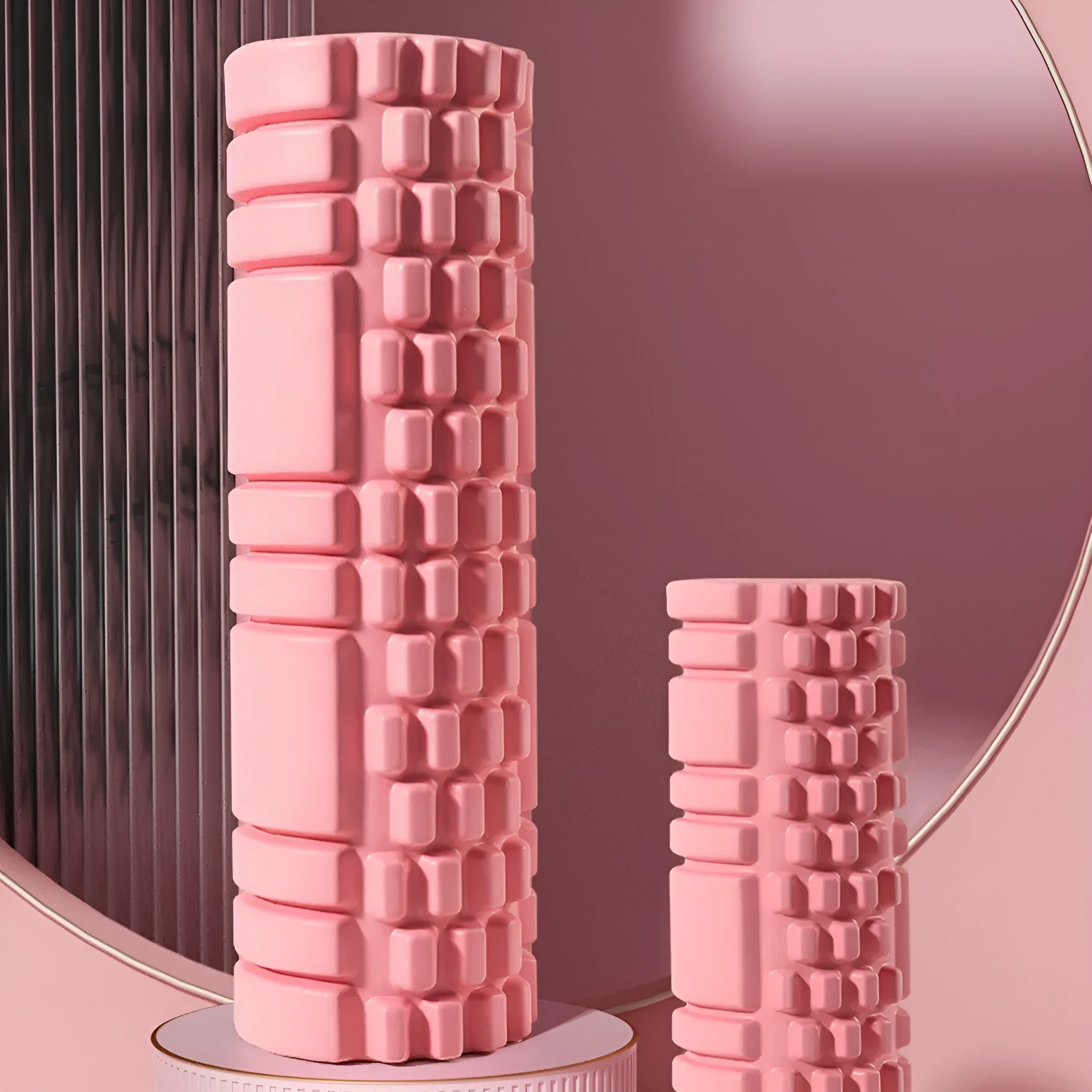 EVA foam roller in choice of colours including black, grey, pink, sky blue and light purple
