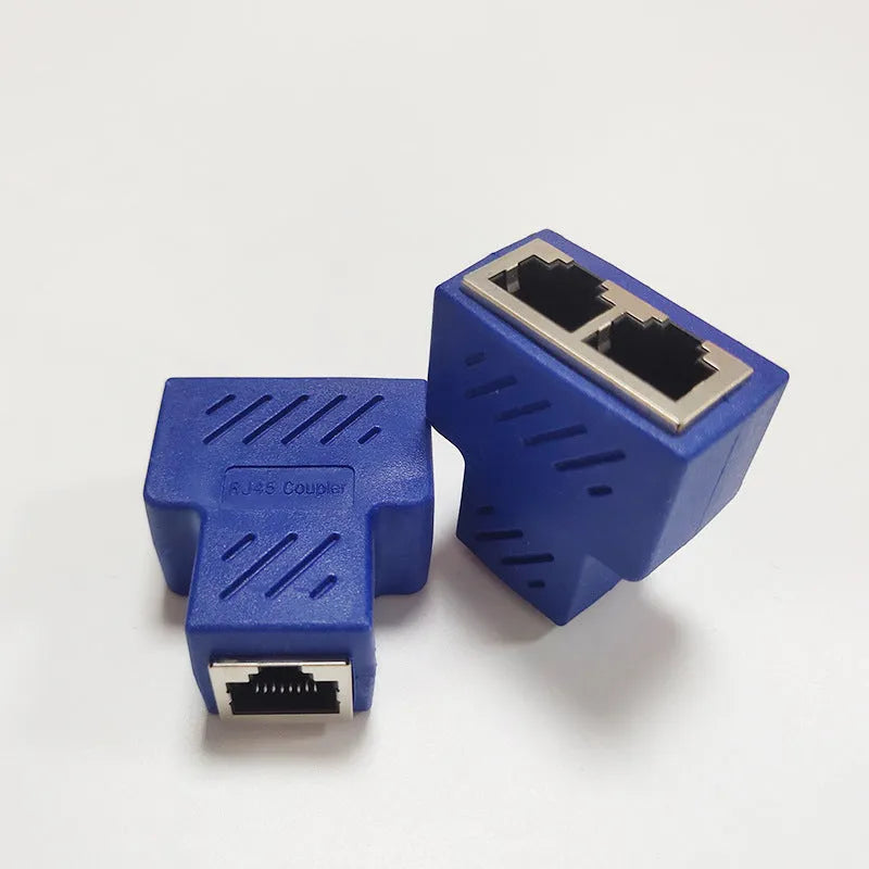 RJ45 network cable splitter tee adapter in multiple colours for Ethernet distribution