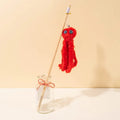 Octopus cat toy with long stick in bright colours for indoor kitten play