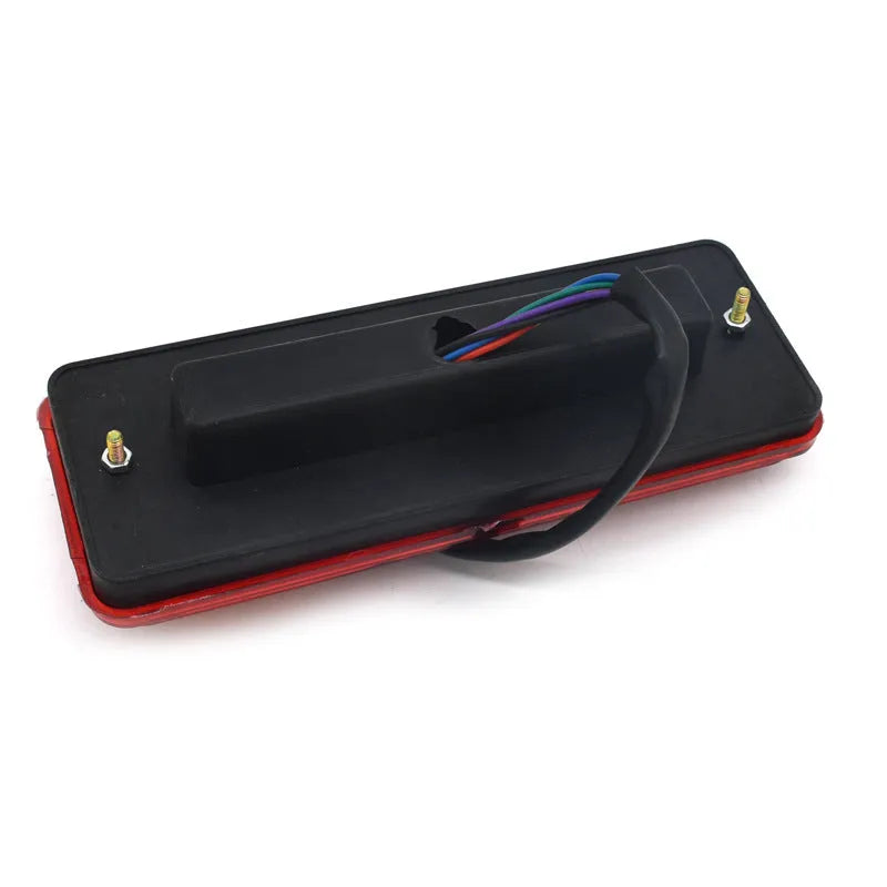 Black shell semi-closed taillight for electric tricycles, 200mm by 70mm.