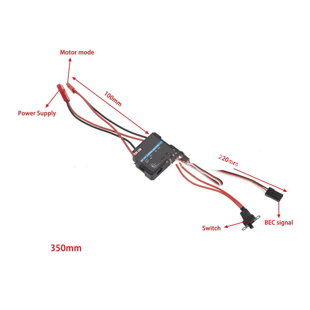 Small Boat G500 40A brushed electronic speed controller for RC cars with forward/reverse and climbing modes.