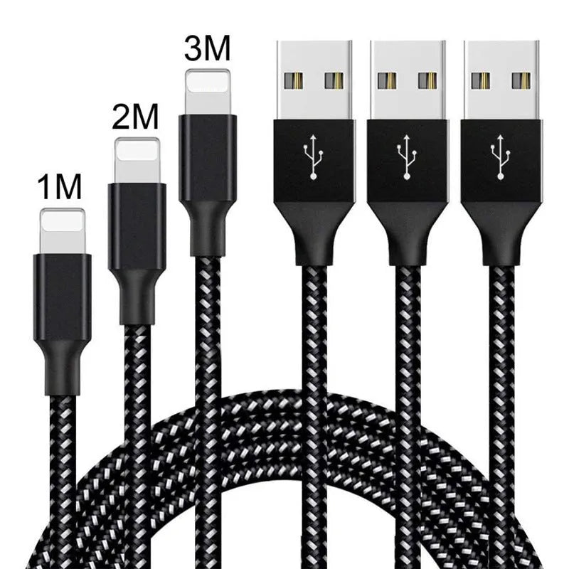 Braided Micro USB fast charging cable for Android phones in black and white