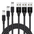 Braided Micro USB fast charging cable for Android phones in black and white